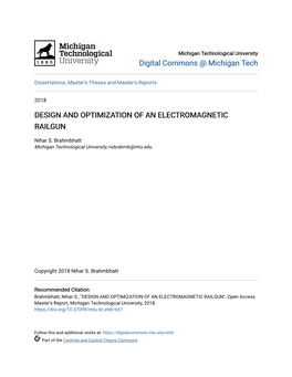 Design and Optimization of an Electromagnetic Railgun