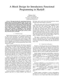 A Block Design for Introductory Functional Programming in Haskell