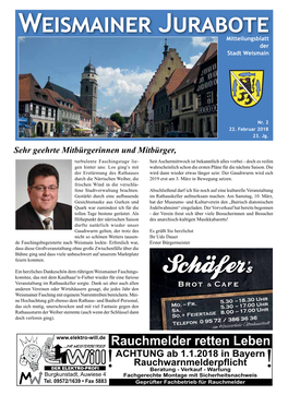 WEISMAINER Jurabote JURABOTE02/2018 1 Mitteilungsblatt Der Stadt Weismain