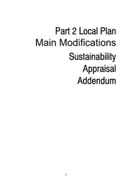 Part 2 Local Plan Main Modifications Sustainability Appraisal Addendum