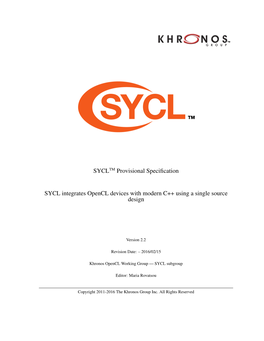 Opencl SYCL 2.2 Specification