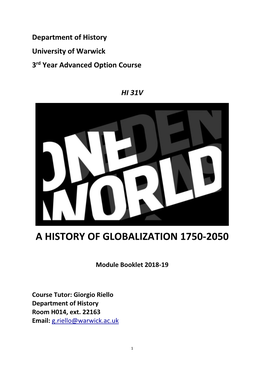 A History of Globalization 1750-2050