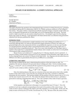 Binary Star Modeling: a Computational Approach