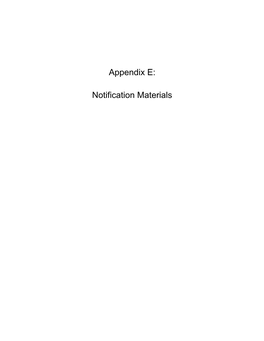 Appendix E: Notification Materials