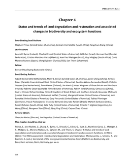 Status and Trends of Land Degradation and Restoration and Associated Changes in Biodiversity and Ecosystem Functions