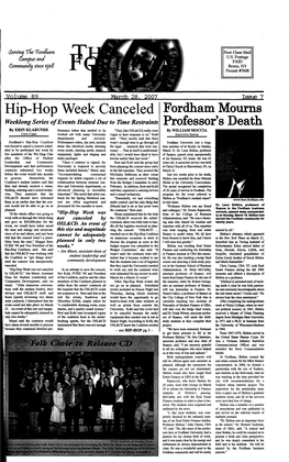 Hip-Hop Week Canceled Fordham Mourns Professor's Death