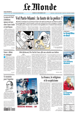 LE MONDE/PAGES&lt;UNE&gt;