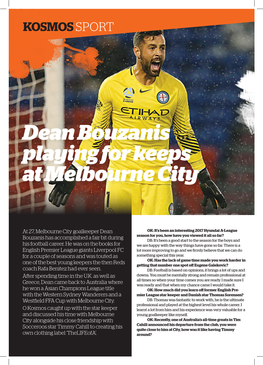 Dean Bouzanis Playing for Keeps at Melbourne City