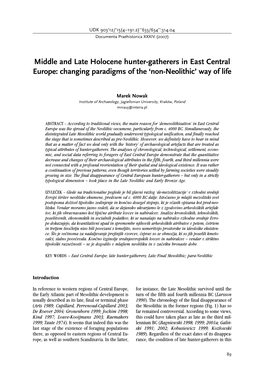 Middle and Late Holocene Hunter-Gatherers in East Central Europe&gt; Changing Paradigms of the 'Non-Neolithic' Way of Life