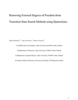 Removing External Degrees of Freedom from Transition State