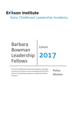 Barbara Bowman Leadership Fellows Program
