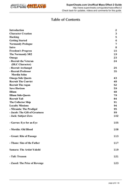 Mass Effect 2 Unofficial Guide