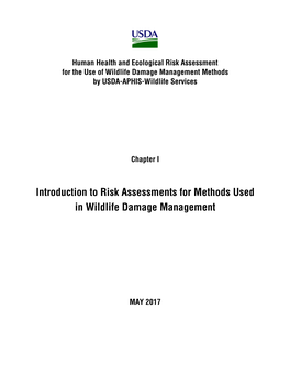 Introduction to Risk Assessments for Methods Used in Wildlife Damage Management