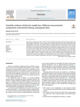 Scientific Evidence of Diets for Weight Loss