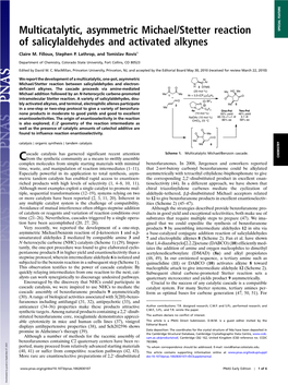 Multicatalytic, Asymmetric Michael/Stetter Reaction Of