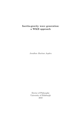 Inertia-Gravity Wave Generation: a WKB Approach