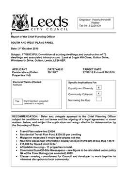 17/06933/FU; Demolition of Existing Dwellings and Construction of 70 Dwellings and Associated Infrastructure