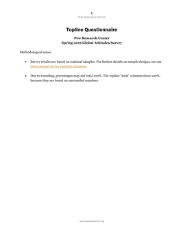 Topline Questionnaire