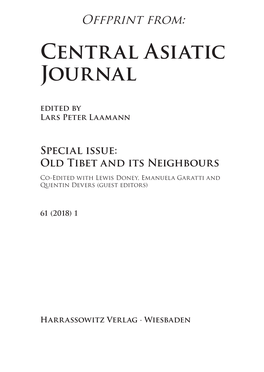 Central Asiatic Journal Edited by Lars Peter Laamann