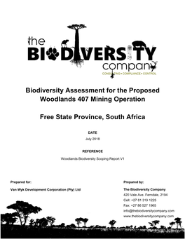 Biodiversity Assessment for the Proposed Woodlands 407 Mining Operation