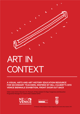 A Visual Arts and Art History Education Resource for Secondary Teachers, Inspired by Bill Culbert's 2013 Venice Biennale Exhi