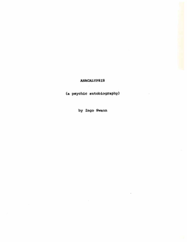Anacalypsis – a Psychic Autobiography by Ingo Swann