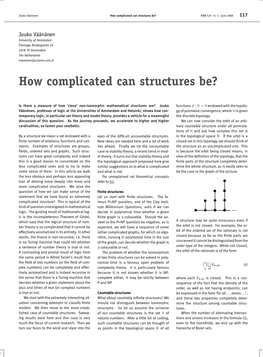 How Complicated Can Structures Be? NAW 5/9 Nr