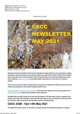 CSCC Newsletter - May 2021 1 of 13 Keep a Watch for That