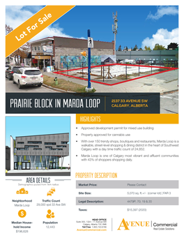 Prairie Block in Marda Loop 2137 33 AVENUE SW