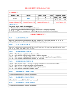 LINUX INTERNALS LABORATORY III. Understand Process