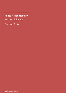 Police Accountability Written Evidence Section S - W