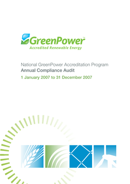 National Greenpower Accreditation Program Annual Compliance Audit