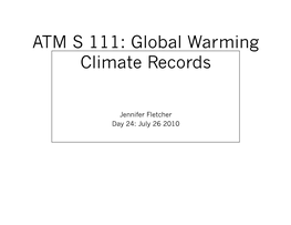 Global Warming Climate Records