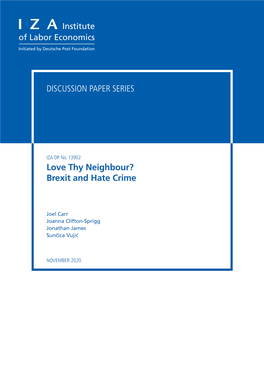 Love Thy Neighbour? Brexit and Hate Crime