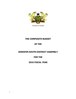 The Composite Budget of the Akwapim South District Assembly for the 2016