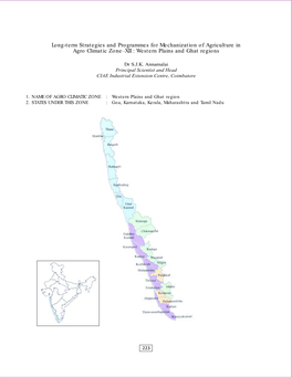 Agro Climatic Zone–Xii : Western Plains and Ghat Region