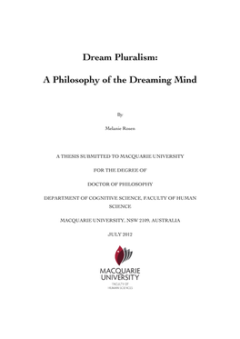 A Philosophy of the Dreaming Mind