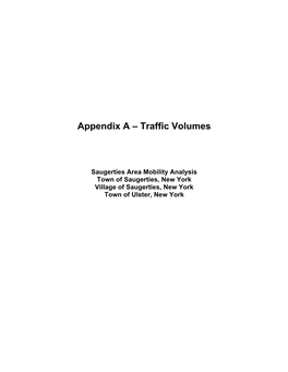 Appendix a – Traffic Volumes