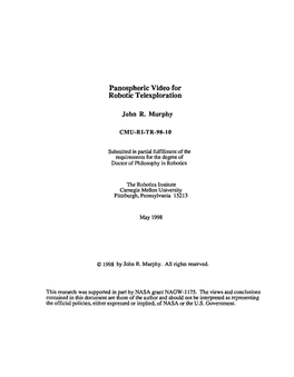 Panospheric Video for Robotic Telexploration