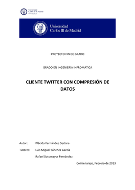 Cliente Twitter Con Compresión De Datos