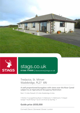 Stags.Co.Uk 01566 774999 | Launceston@Stags.Co.Uk