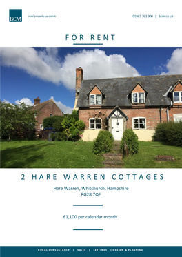 For Rent 2 Hare Warren Cottages
