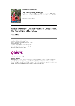 Adat As a Means of Unification and Its Contestation. the Case of North Halmahera
