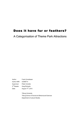 Does It Have Fur Or Feathers? a Categorisation of Theme Park Attractions