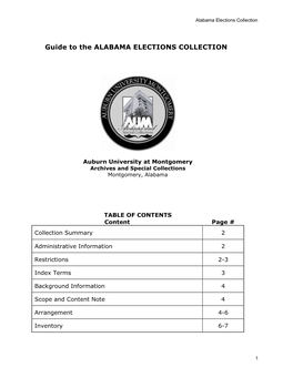 Alabama Elections Collection