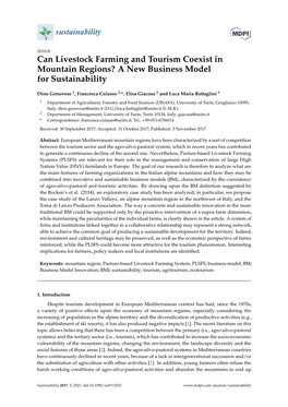 Can Livestock Farming and Tourism Coexist in Mountain Regions? a New Business Model for Sustainability