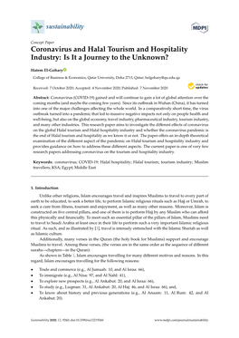 Coronavirus and Halal Tourism and Hospitality Industry: Is It a Journey to the Unknown?