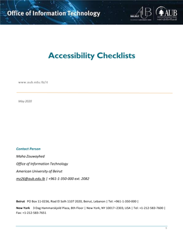 Accessibility Checklists