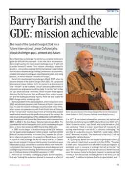 Barry Barish and the Gde: Mission Achievable