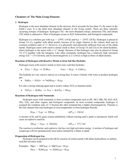 Periodic Trends in the Main Group Elements